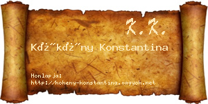 Kökény Konstantina névjegykártya